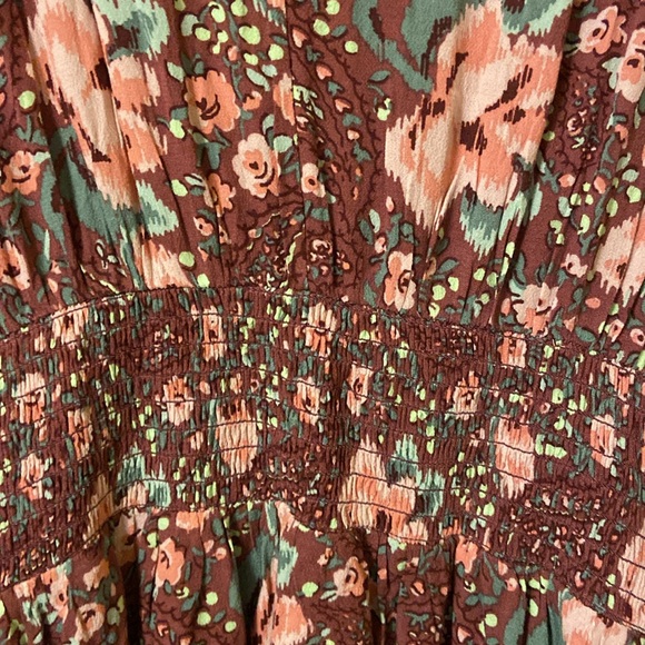 Aerie XS Smocked Tie at Neck Bohemian Style Dress - Picture 5 of 9